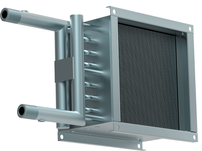 Водяной нагреватель для круглых и квадратных каналов ZWA 400x400-2