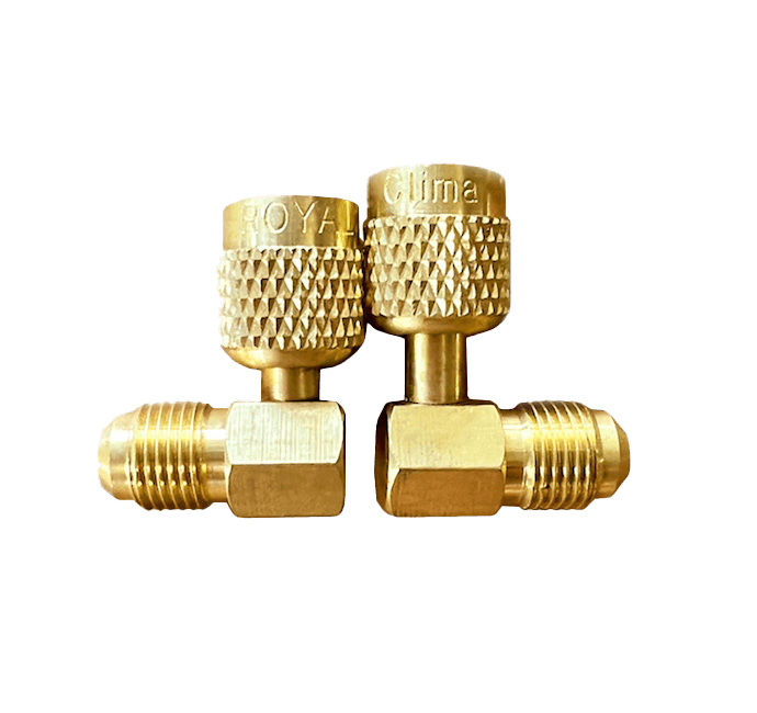 LAMPRECHT Переходник угловой 90°; 5/16"Mх1/4"F, с R410А на R22, упак. 2 шт. LT-AD78